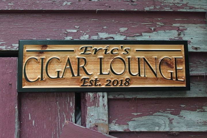 custom cigar lounge sign