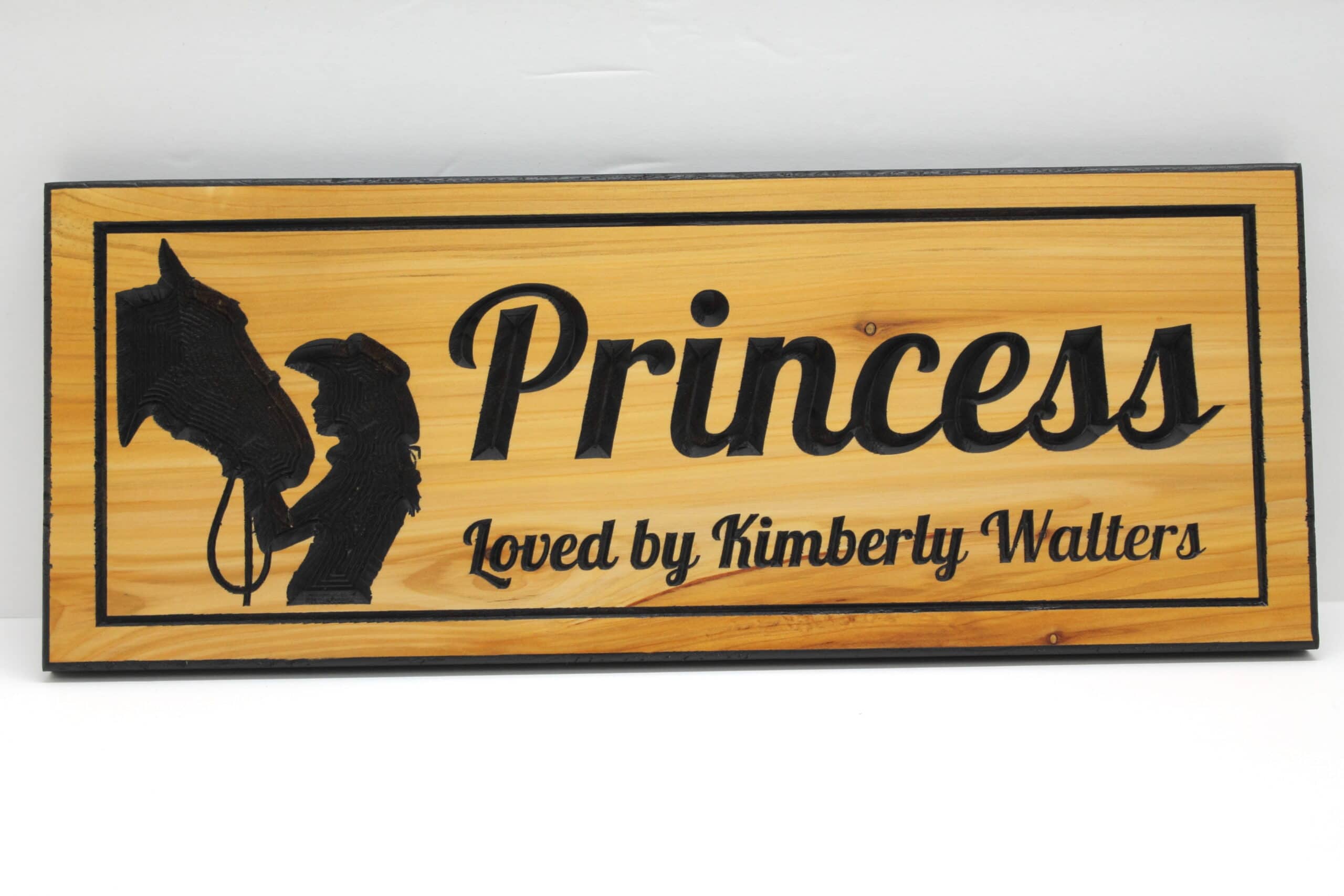 wooden custom horse stall sign