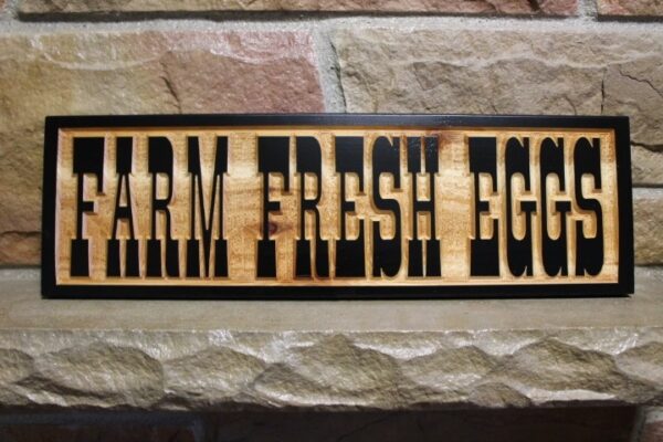 Alternative view of FARM FRESH EGGS  Sign - cedar  - farmhouse sign, farmhouse kitchen