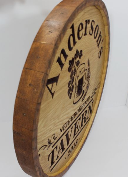 Barrel Head Sign,home bar, custom made Personalized pub sign - Image 2