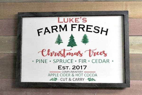 Custom Christmas Tree Farm Sign | Personalized Holiday Decor Old Fashioned Xmas Gifts Farmhouse Distressed - Image 4