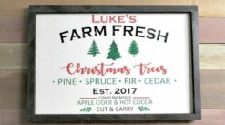Custom Christmas Tree Farm Sign | Personalized Holiday Decor Old Fashioned Xmas Gifts Farmhouse Distressed