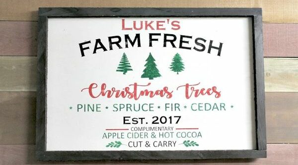 Custom Christmas Tree Farm Sign | Personalized Holiday Decor Old Fashioned Xmas Gifts Farmhouse Distressed
