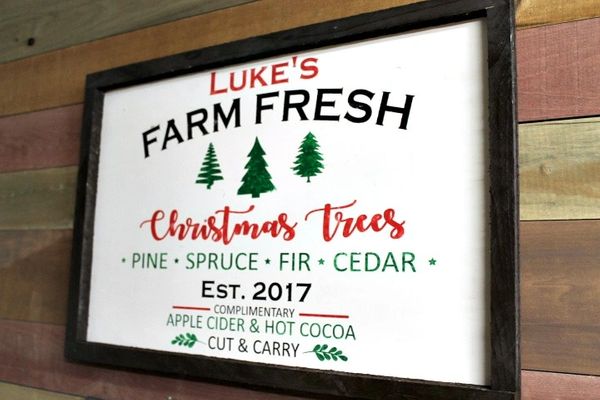 Custom Christmas Tree Farm Sign | Personalized Holiday Decor Old Fashioned Xmas Gifts Farmhouse Distressed - Image 3