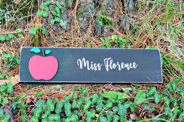 3X12 - Teacher Desk Name Sign apple themed - Image 5
