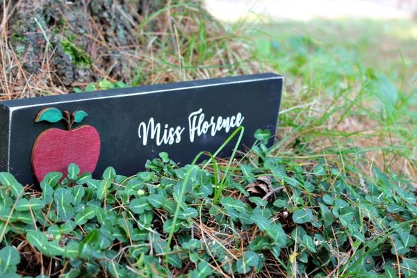 3X12 - Teacher Desk Name Sign apple themed - Image 4