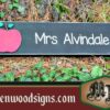 3X12 - Teacher Desk Name Sign  apple themed