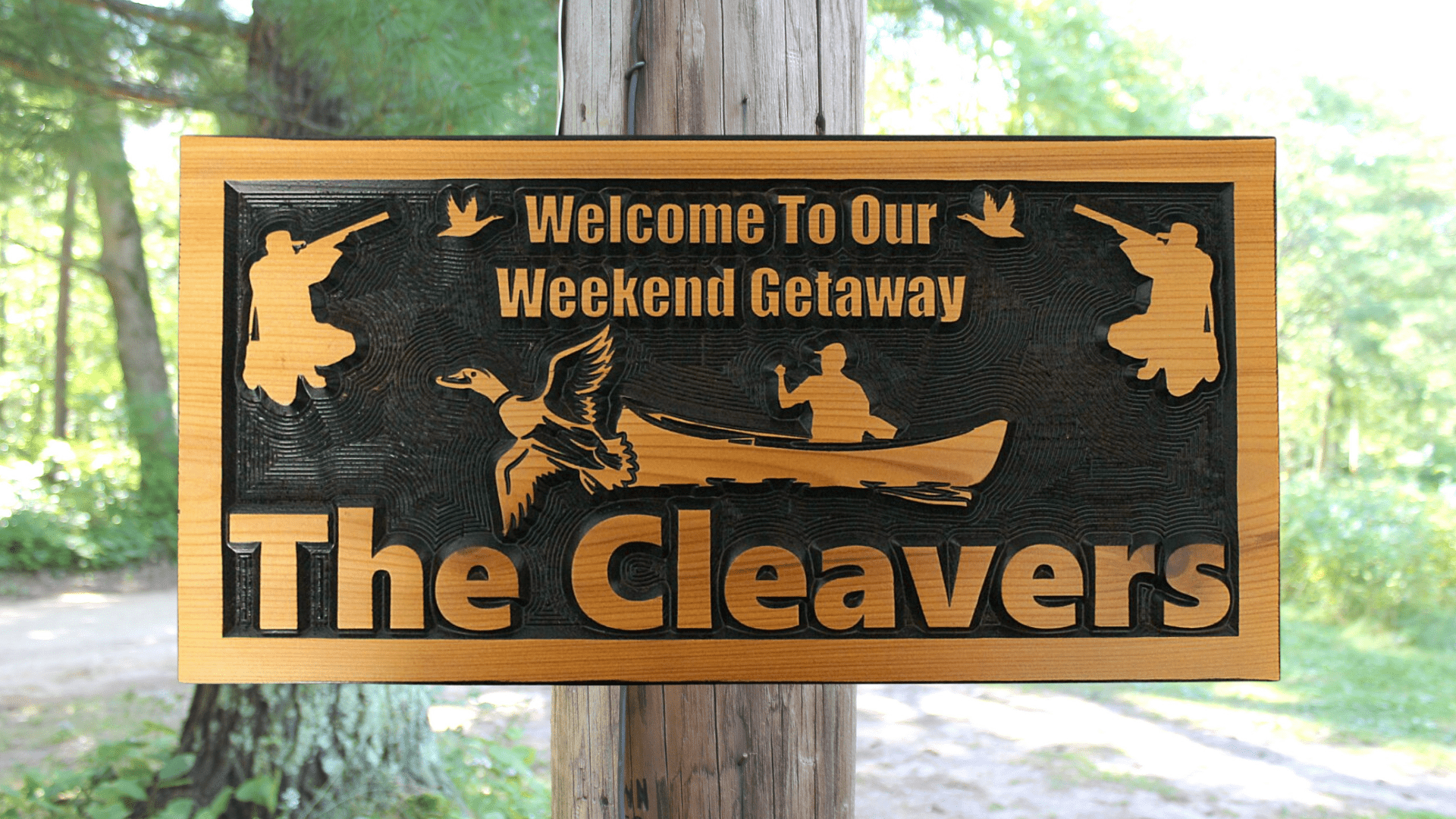 duck camp sign - the cleavers