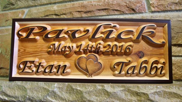 wedding plaque