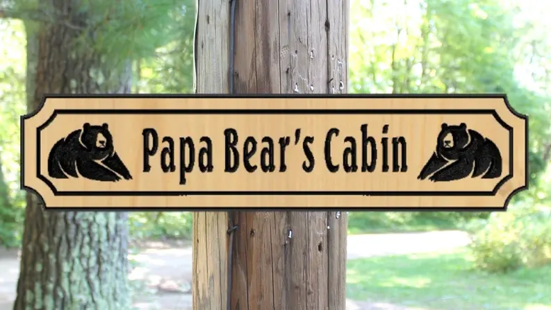 Wooden Cabin Signs | Papa Bears custom cedar sign - Image 2