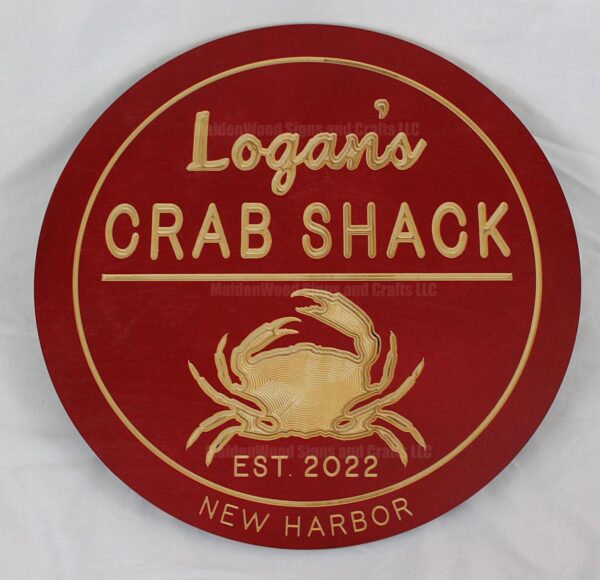 Personalized Crab Shack Sign | custom round signs