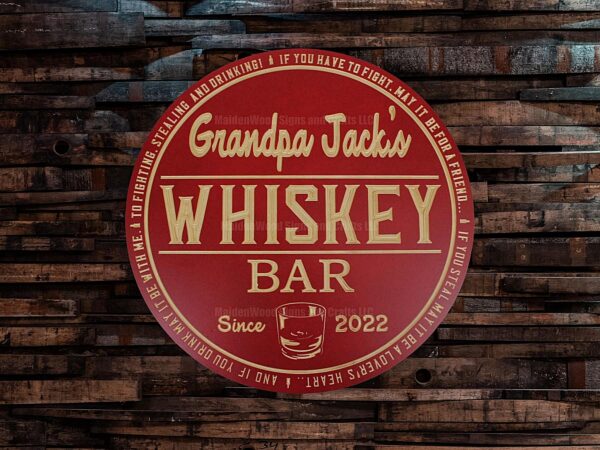Personalized Whiskey Bar Sign | Custom bar signs