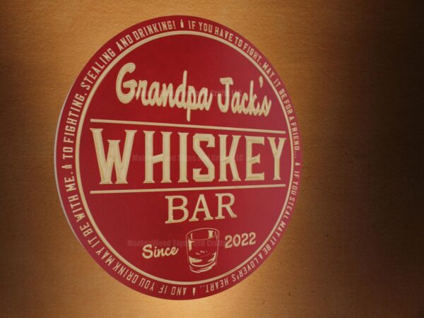 Alternative view of Personalized Whiskey Bar Sign | Custom bar signs