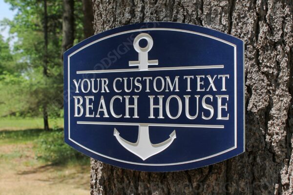 Personalized PVC Beach House Sign with Anchor | indoor | outdoor