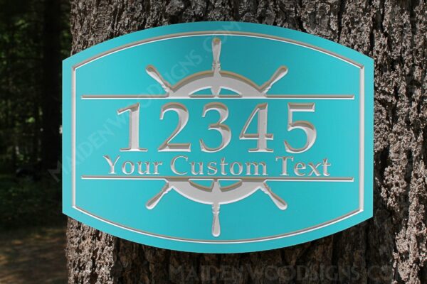 Alternative view of Helm Address Sign Personalized PVC  |  indoor | outdoor