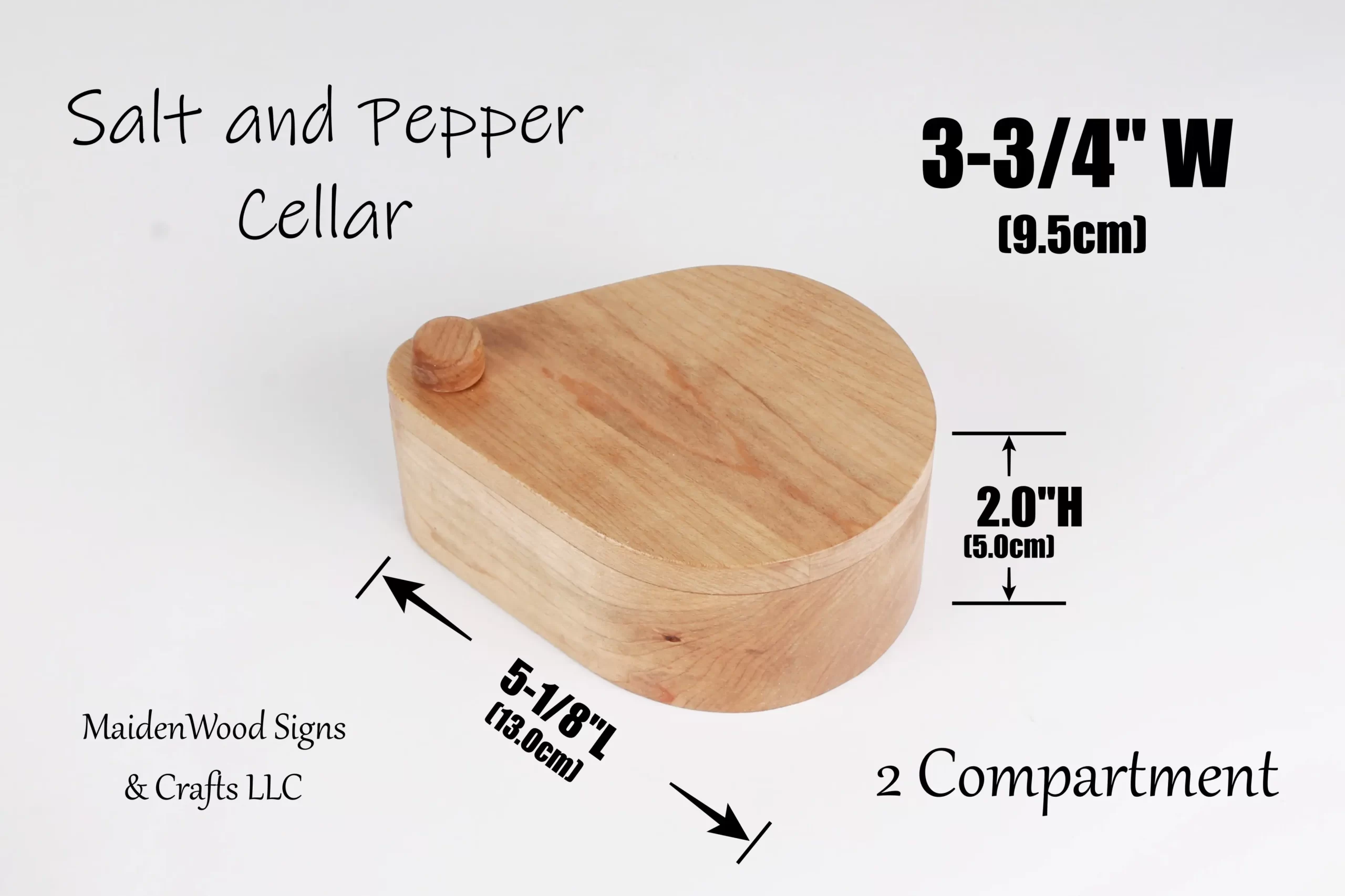 Salt and Pepper Cellar | 2 compartment Salt Box | Spice Storage - Image 3