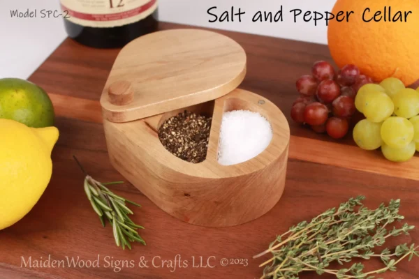 Salt and Pepper Cellar | 2 compartment Salt Box | Spice Storage