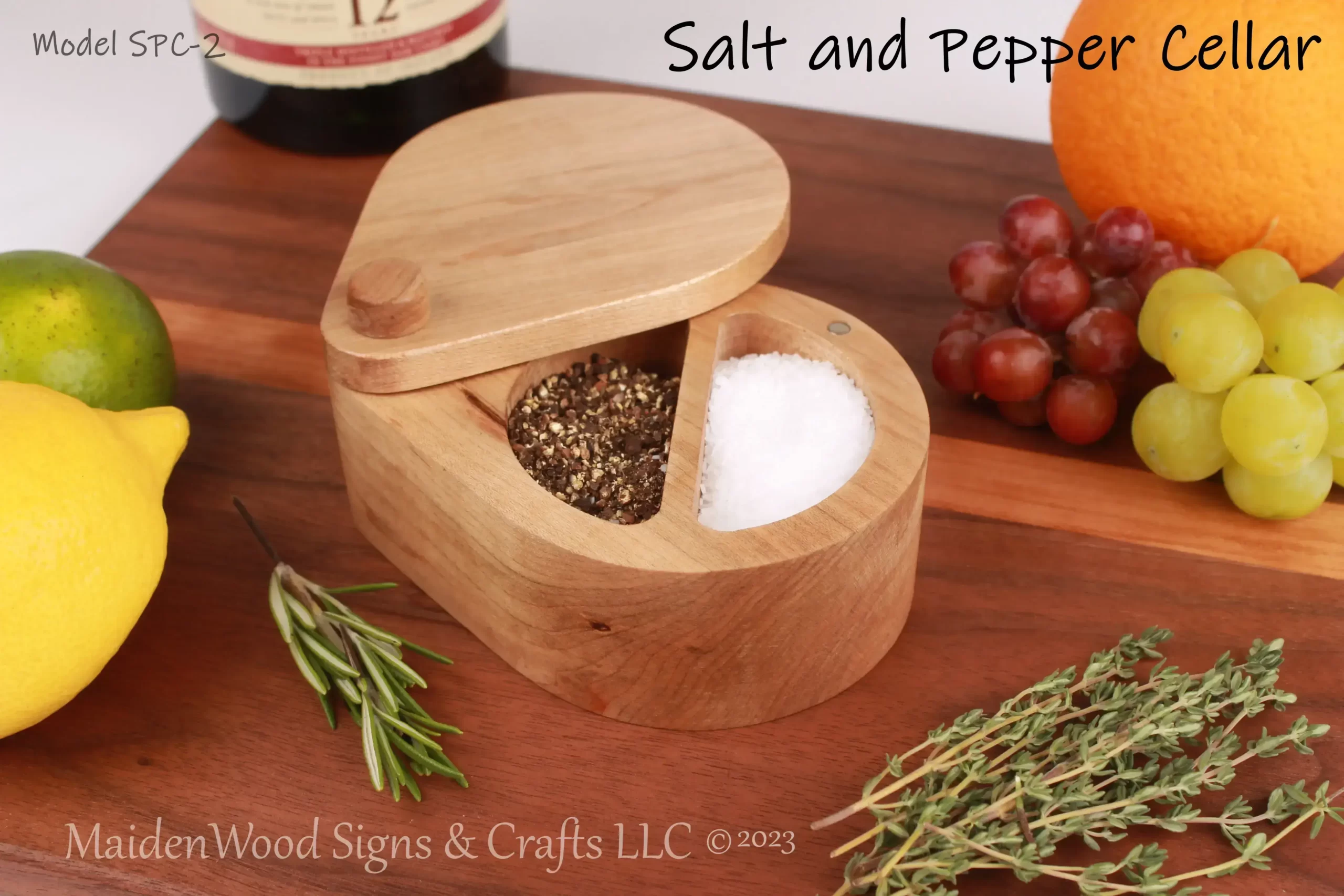 Salt and Pepper Cellar | 2 compartment Salt Box | Spice Storage