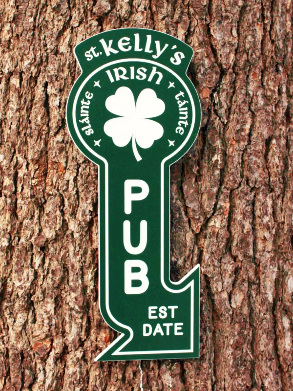 Slainte Sign, Pub Decor, Bar Signage  |  indoor | outdoor Weatherproof Shamrock Irish Pub